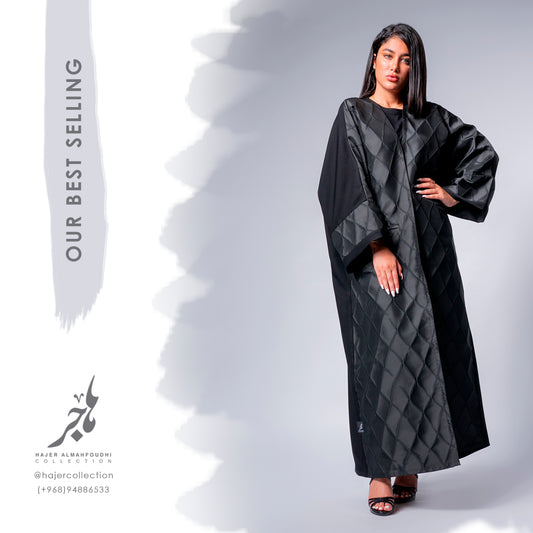 تفصيل عباية جاكارد وكريب Jacquard &Crepe Abaya ( Tailored - Pre Order )
