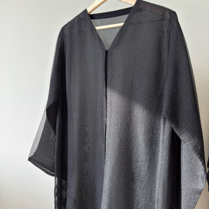 عباية اورجانزا وشيفون شك خرز ORGANZA & SHIFFION BLACK BEADED ABAYA