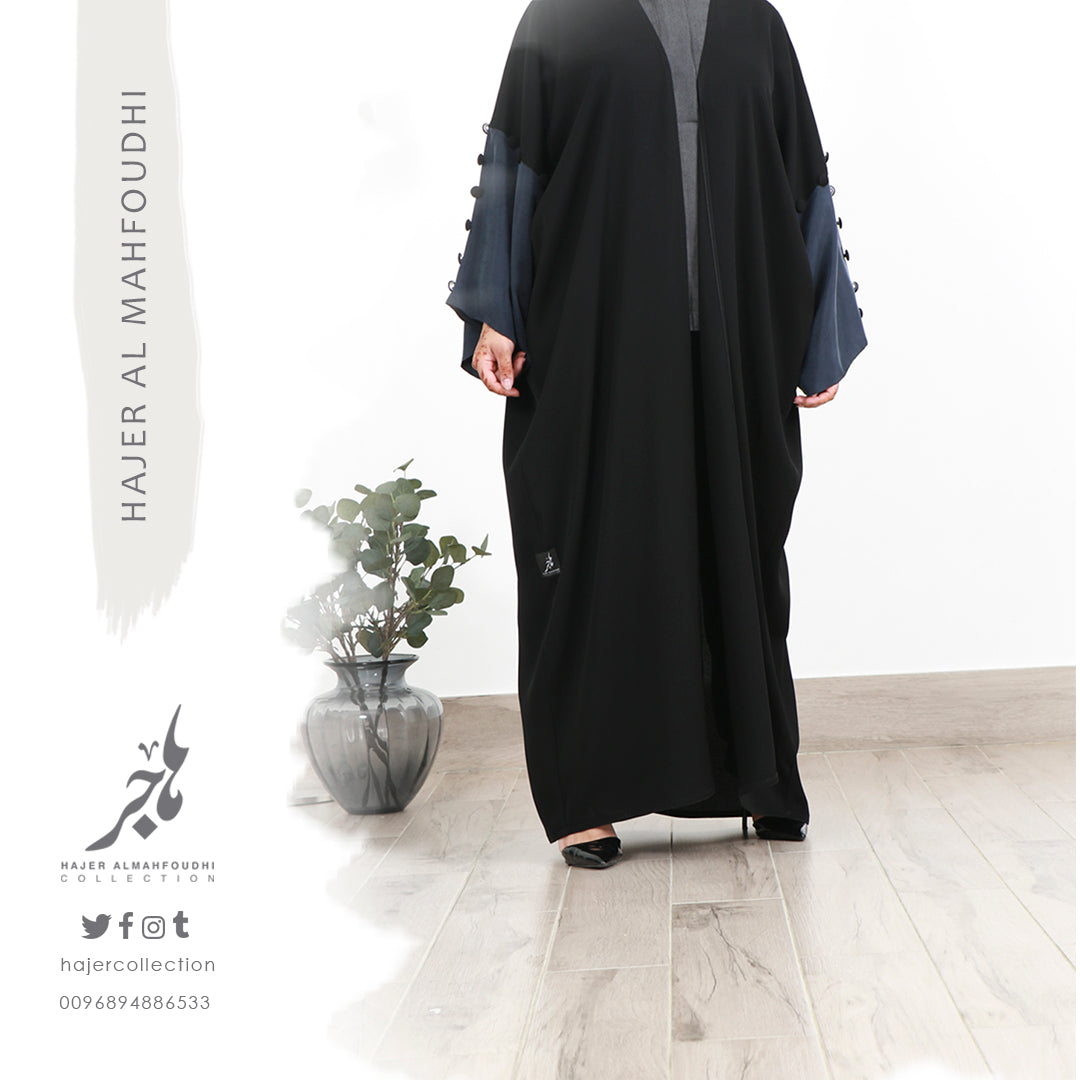 Wide cut abaya( Tailored - Pre Order ) تفصيل عباية لف بأكمام واسعة  