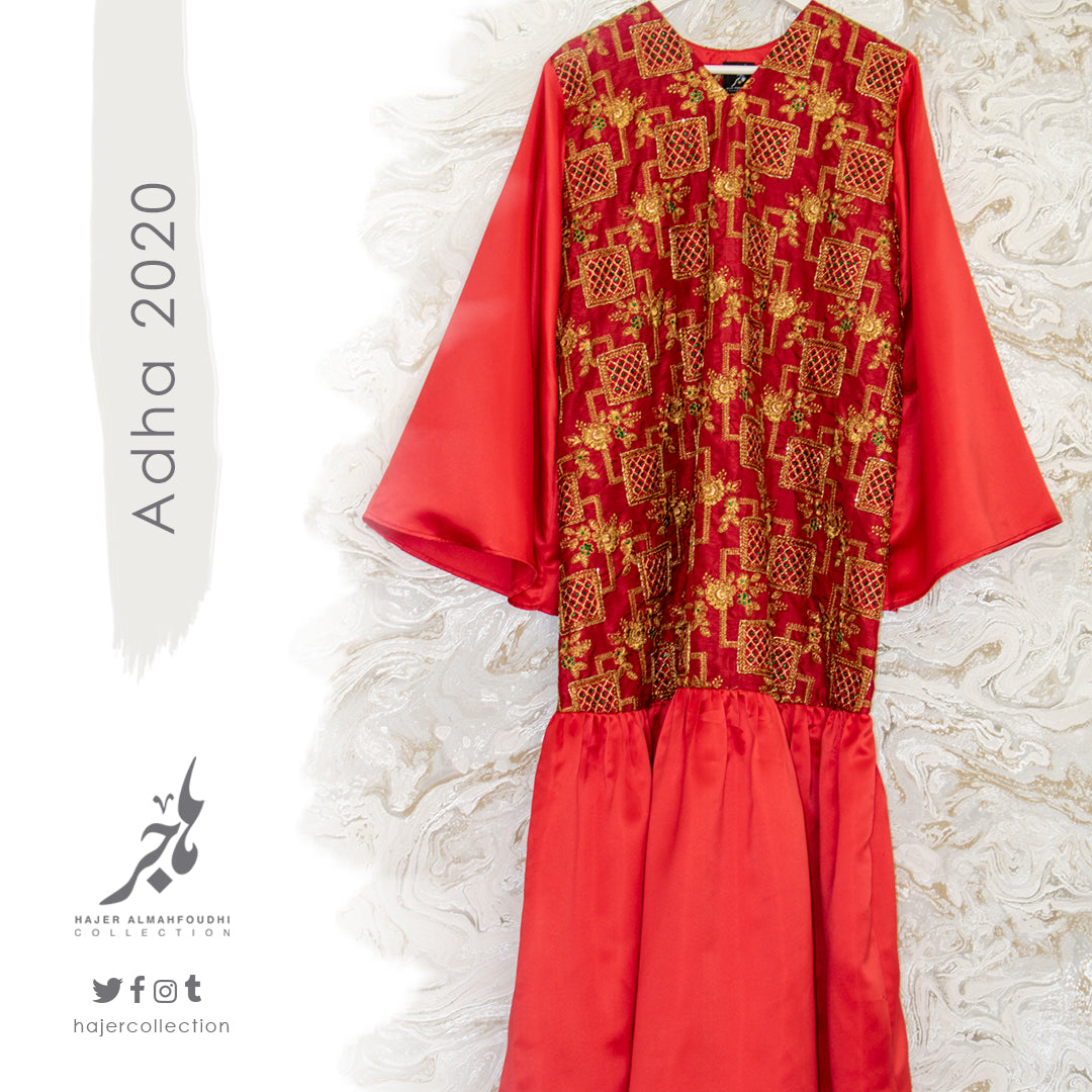 Red Silk Dress لبس بريسم وساتان أحمر