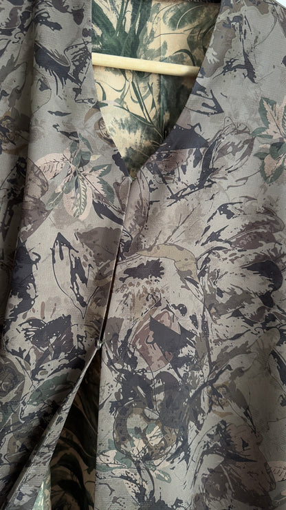 عباية جاكارد أخضر زيتوني