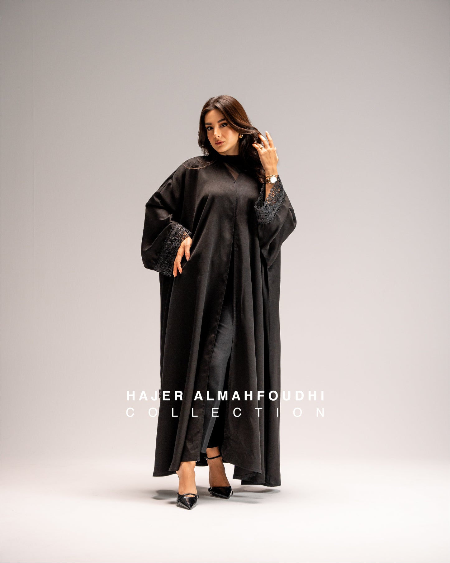 تفصيل عباية بأطراف دانتيل , عملية يومية كريب Everyday Crape Abaya (Pre Order)