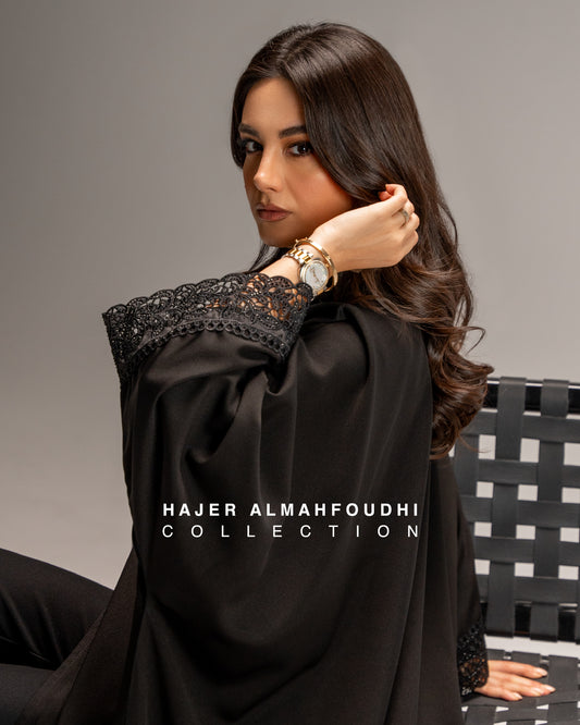 تفصيل عباية بأطراف دانتيل , عملية يومية كريب Everyday Crape Abaya (Pre Order)