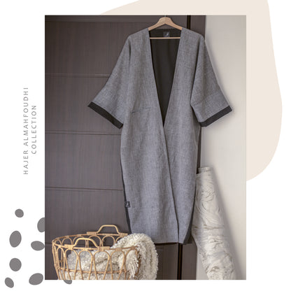 تفصيل عباية كريب بخامتين Two Faabric practical Abaya ( Tailoring - Pre order )