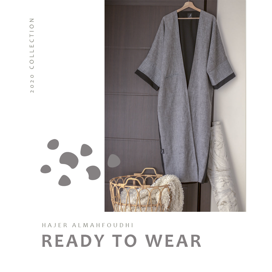 تفصيل عباية كريب بخامتين Two Faabric practical Abaya ( Tailoring - Pre order )