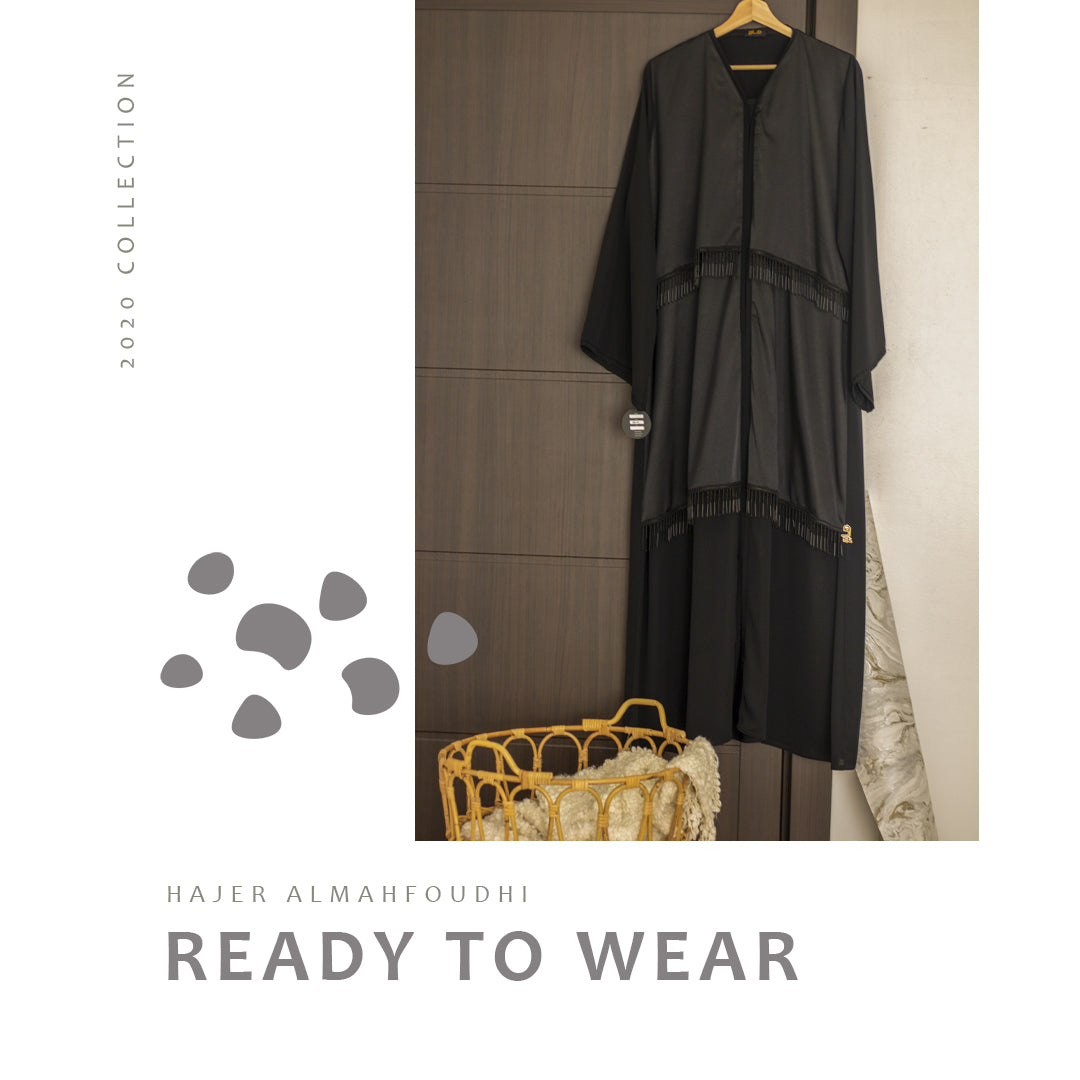 عباية طبقات ساتان وخرز SATIN LAYERS AND BEADS ABAYA