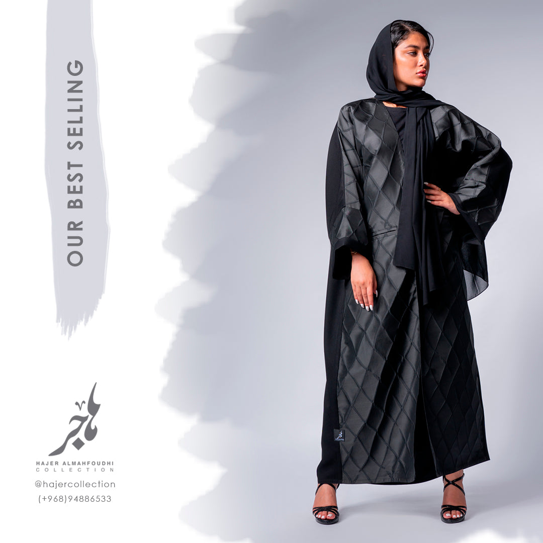 تفصيل عباية جاكارد وكريب  Jacquard &Crepe Abaya ( Tailored - Pre Order )