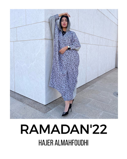 عباية لنن بني بأكمام مزمومة LINEN DAILY ABAYA