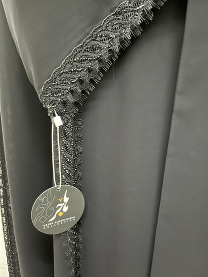 عباية دانتيل وفصوص BLACK DANTAIL ABAYA