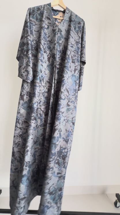 عباية جاكارد أزرق