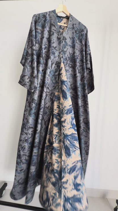 عباية جاكارد أزرق