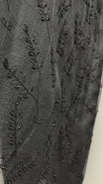 عباية دبل اورجانزا وشيفون  Double organza and chiffon abaya